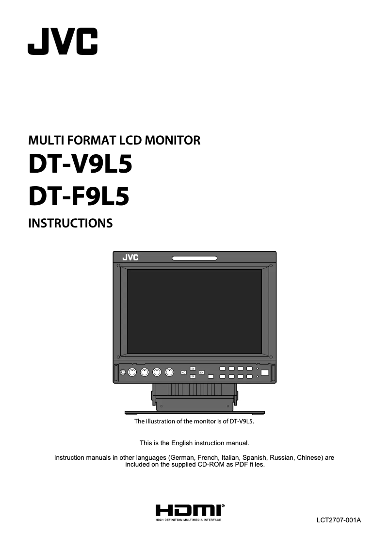 Page n°1 - Manuel utilisateur JVC DT-V9L5U