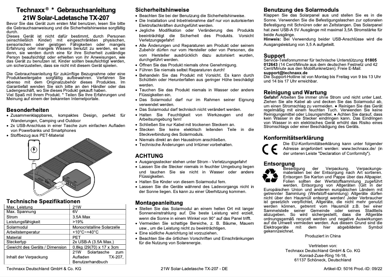 Image de la première page du manuel de l'appareil TX-207