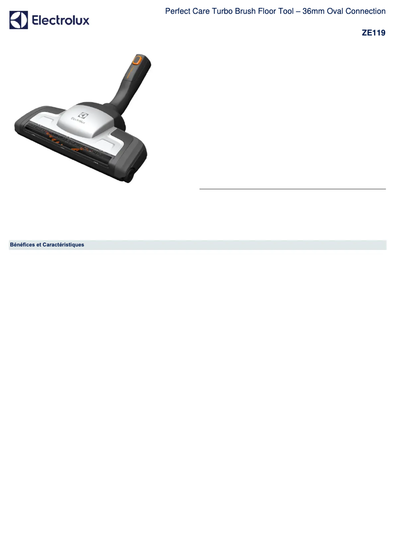 Page n°1 - Fiche technique Electrolux ZE119