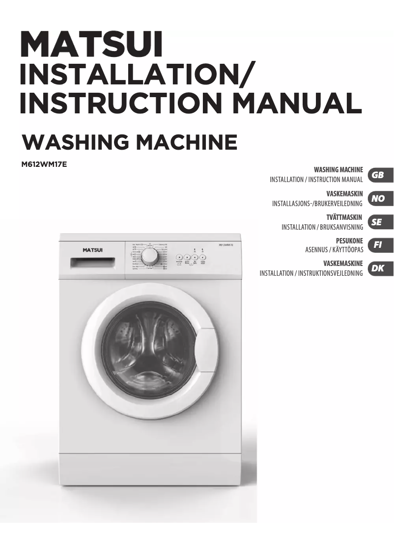 Page 1 de la notice Manuel utilisateur Matsui M612WM17E