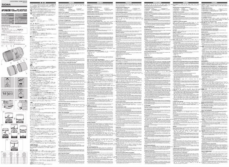 Image de la première page du manuel de l'appareil 150mm f/2.8 EX DG APO Macro OS HSM Nikon