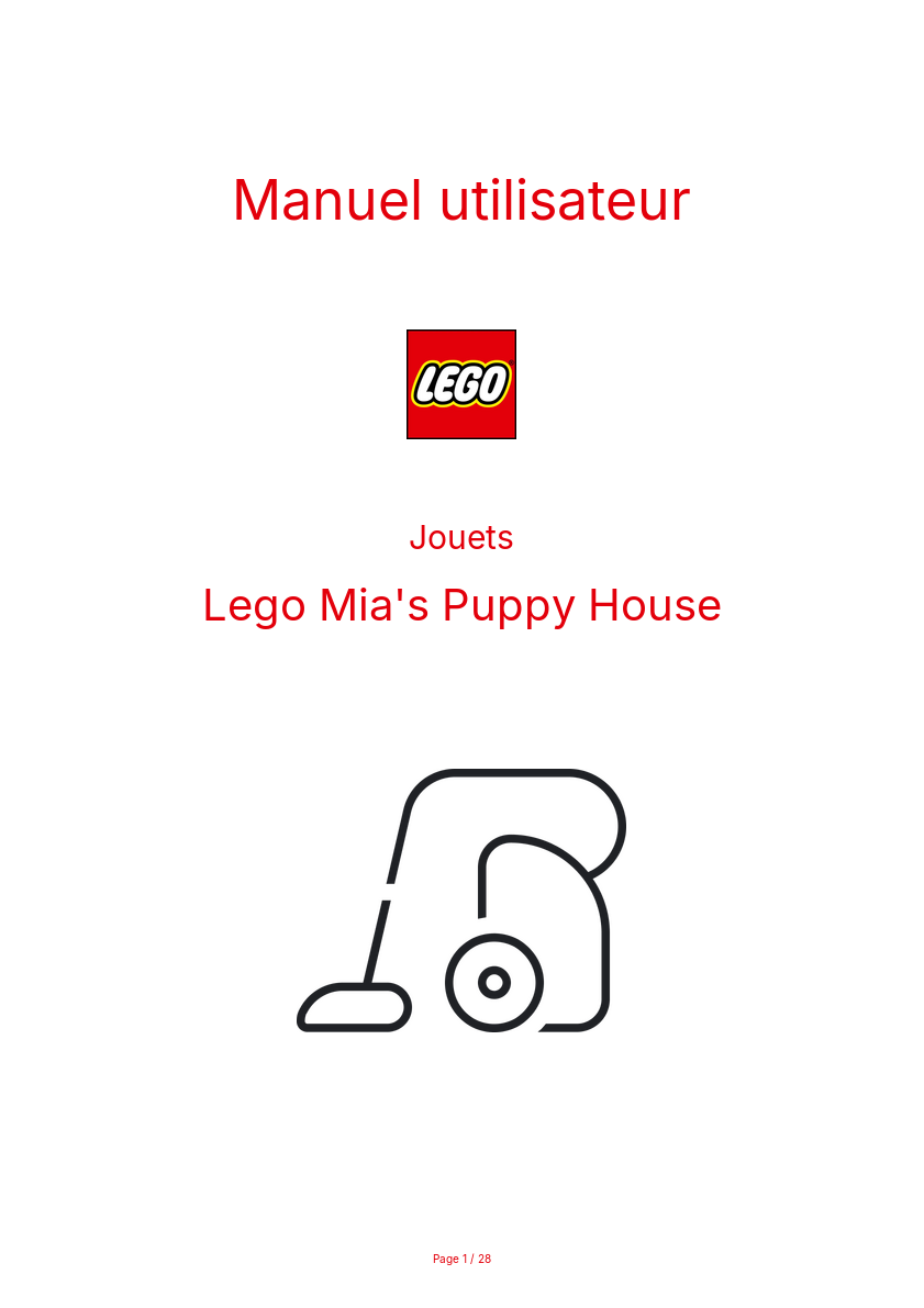 Page n°1 - Manuel utilisateur Lego Mia's Puppy House