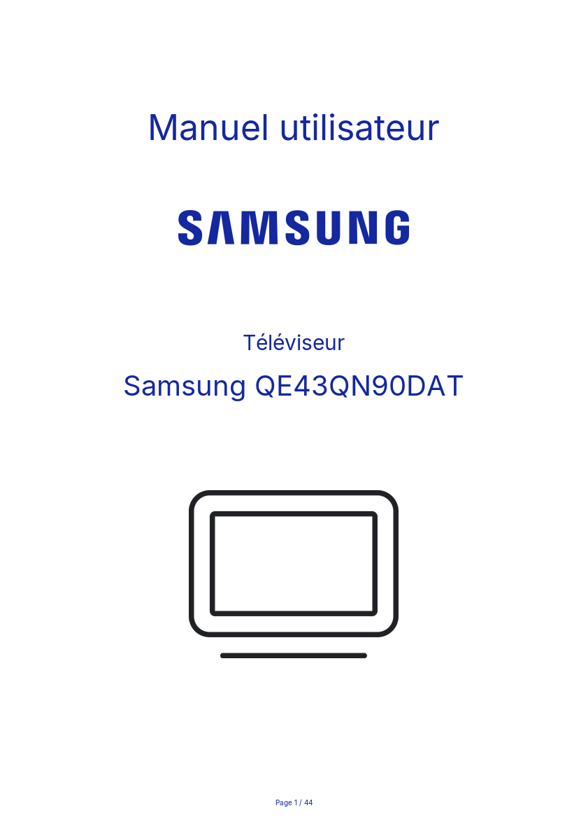 Image de la première page du manuel de l'appareil QE43QN90DAT