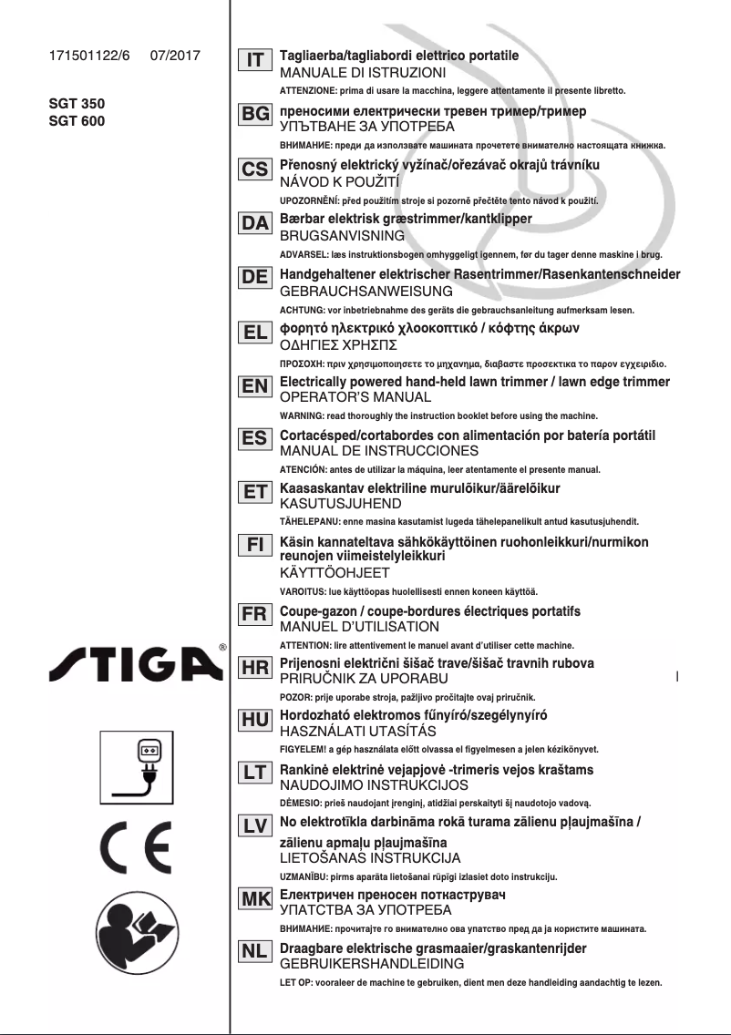 Página 1 del manual Manual de usuario Stiga SGT 350