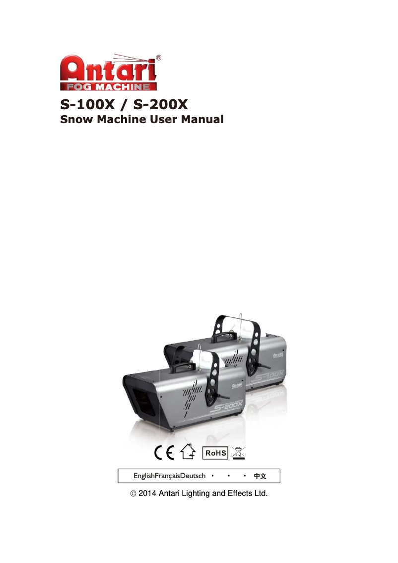 Image de la première page du manuel de l'appareil S-100X DMX