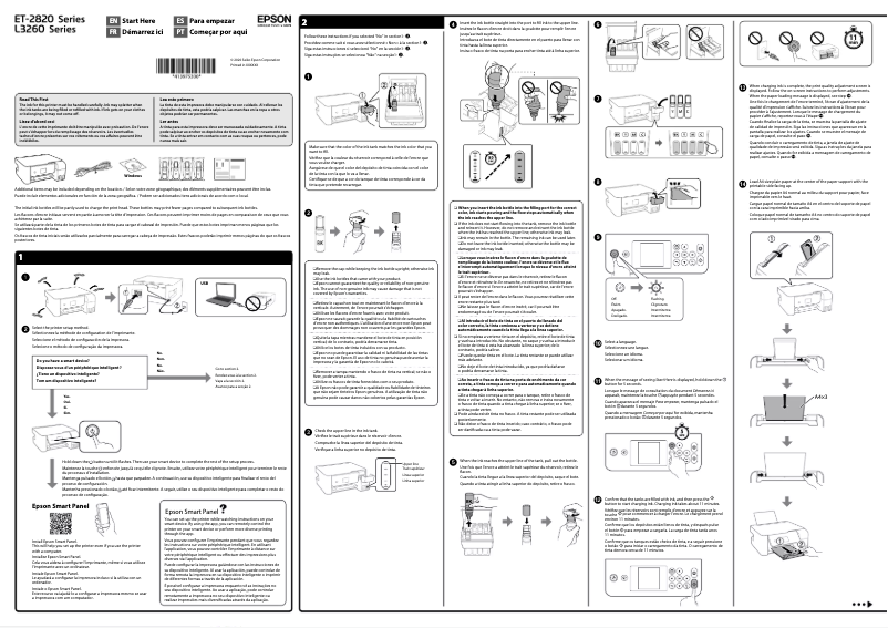 Page 1 de la notice Guide d'installation Epson EcoTank L3260
