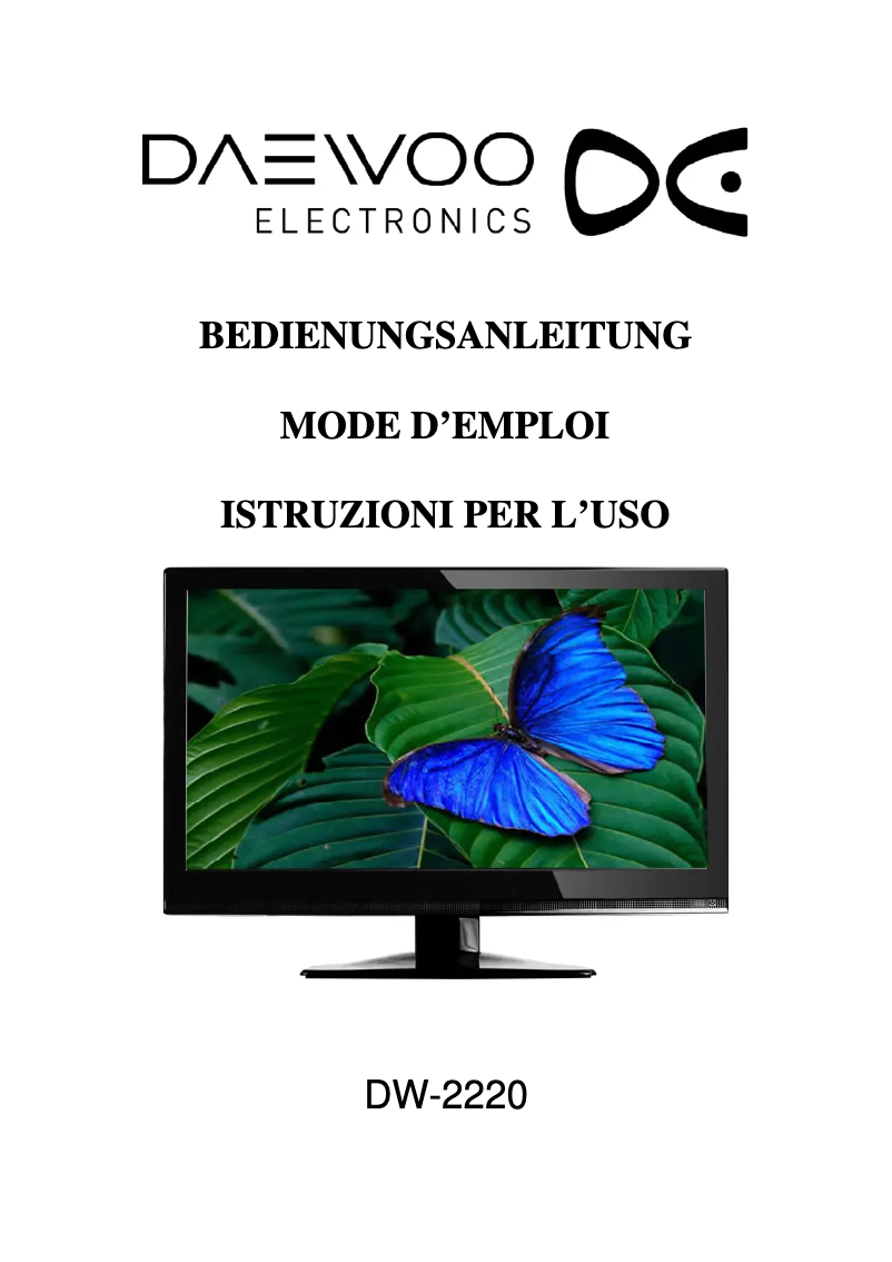 Page n°1 - Manuel utilisateur Daewoo DW-2220