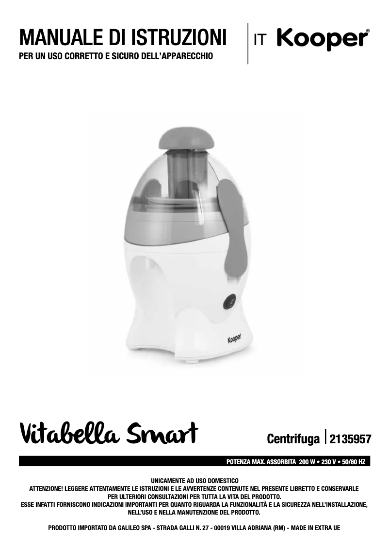 Page n°1 - Manuel utilisateur Kooper 2135957