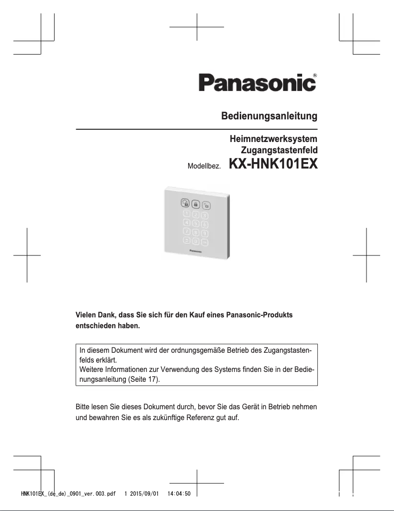 Página 1 del manual Manual de usuario Panasonic KX-HNK101EX