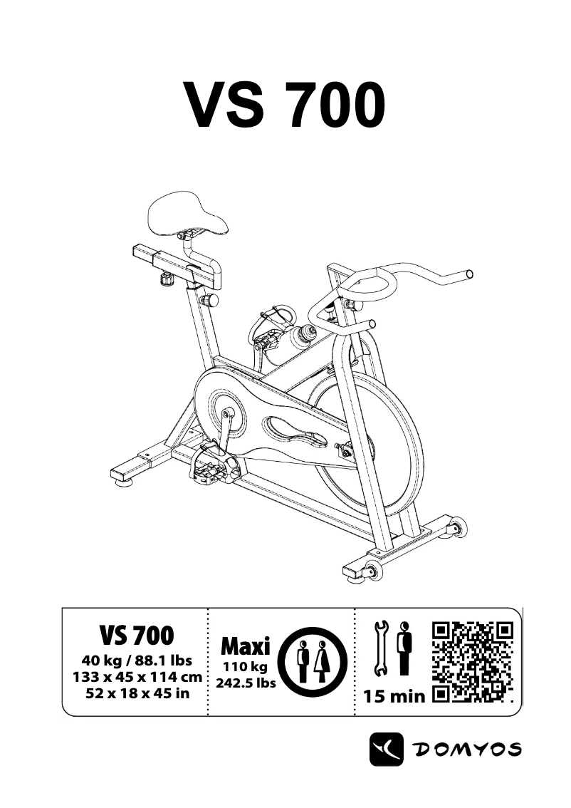 Page n°1 - Manuel utilisateur Domyos VS 700