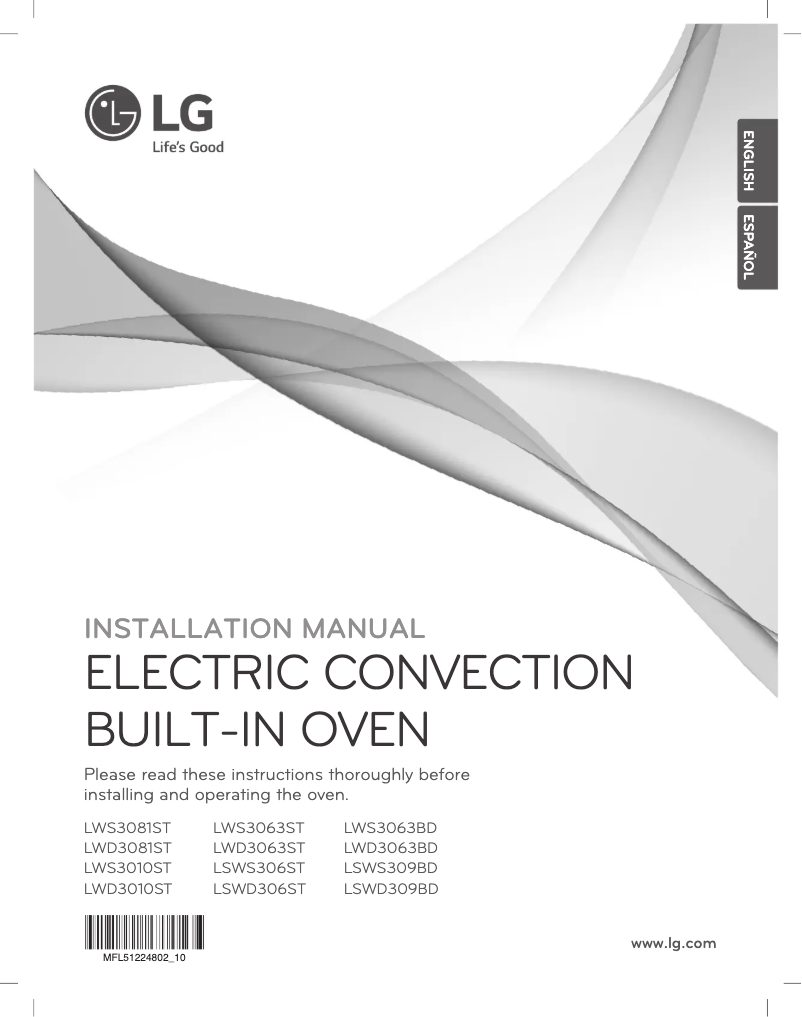 Page n°1 - Guide d'installation LG LWD3063BD