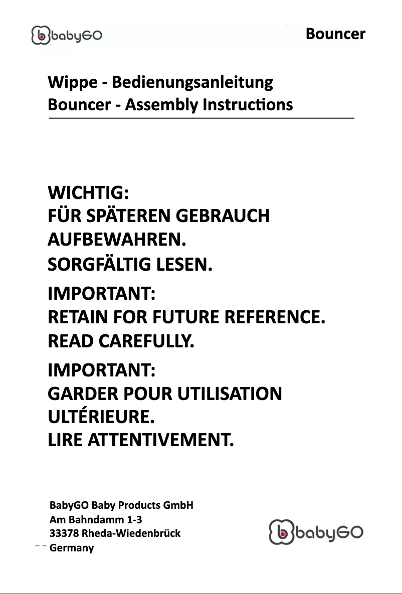 Page 1 de la notice Manuel utilisateur BabyGO Fancy