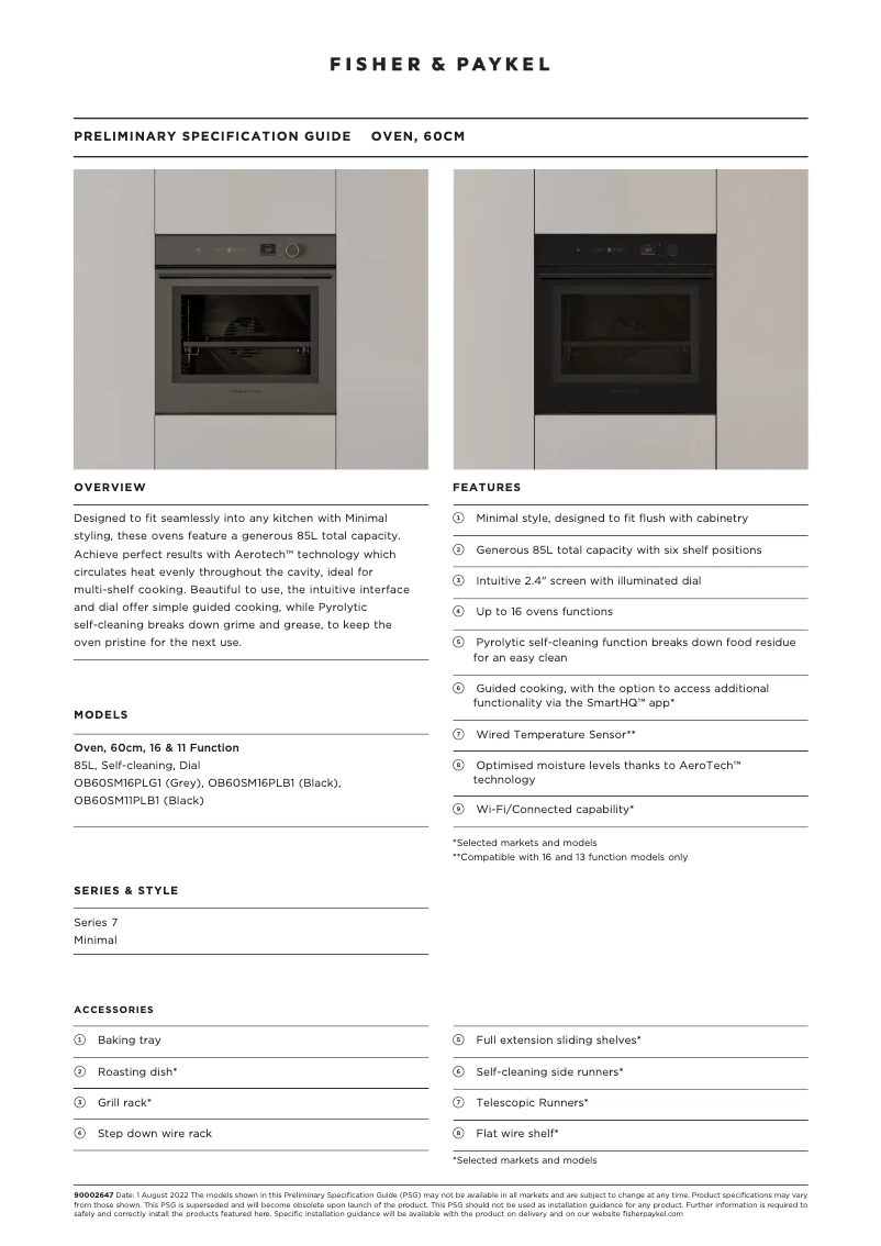 Image de la première page du manuel de l'appareil OB60SM16PLB1