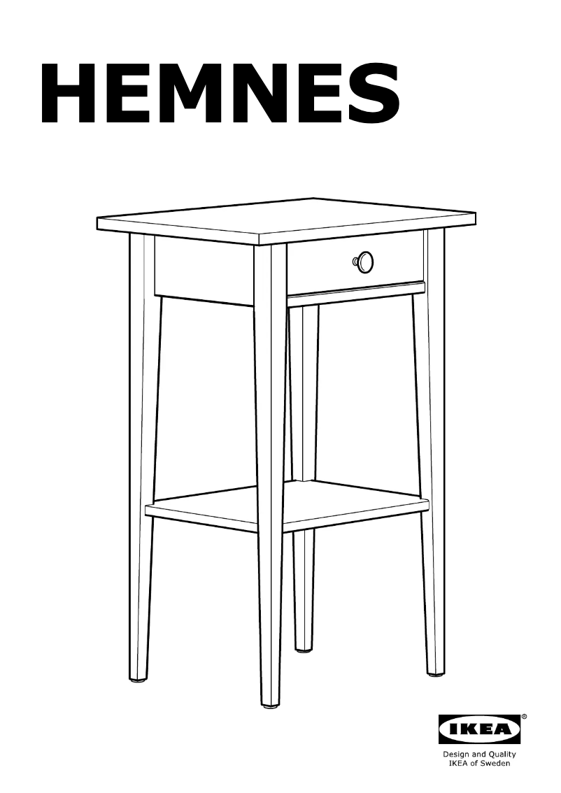 Page 1 de la notice Manuel utilisateur Ikea HEMNES 901.212.34