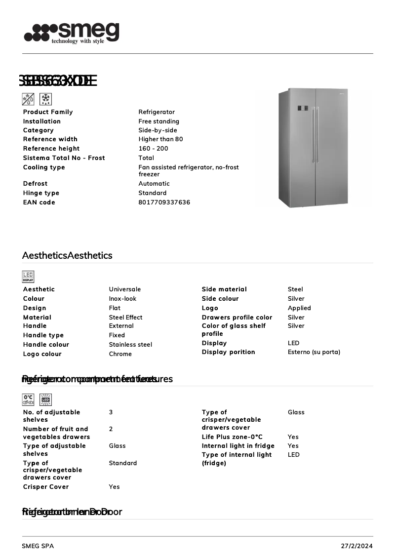 Image de la première page du manuel de l'appareil SBS63XDE