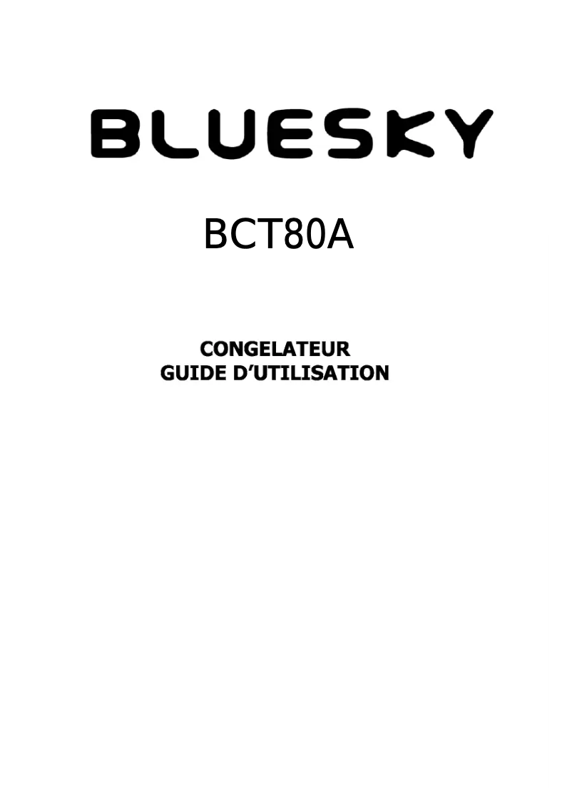 Page n°1 - Manuel utilisateur Bluesky BCT 80A