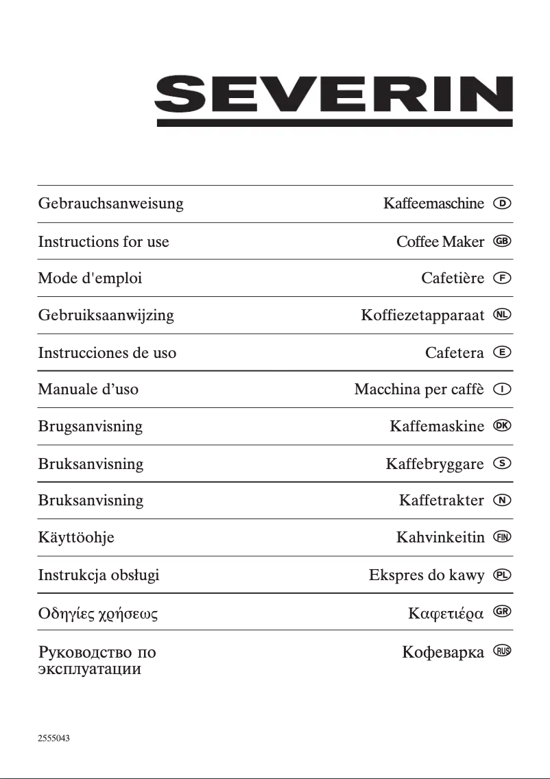 Page 1 de la notice Manuel utilisateur Severin KA 5700