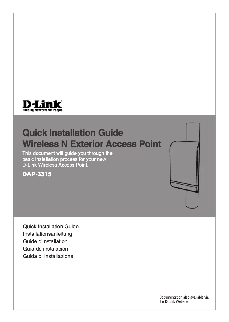Page n°1 - Guide d'installation D-Link DAP-3315 WLAN