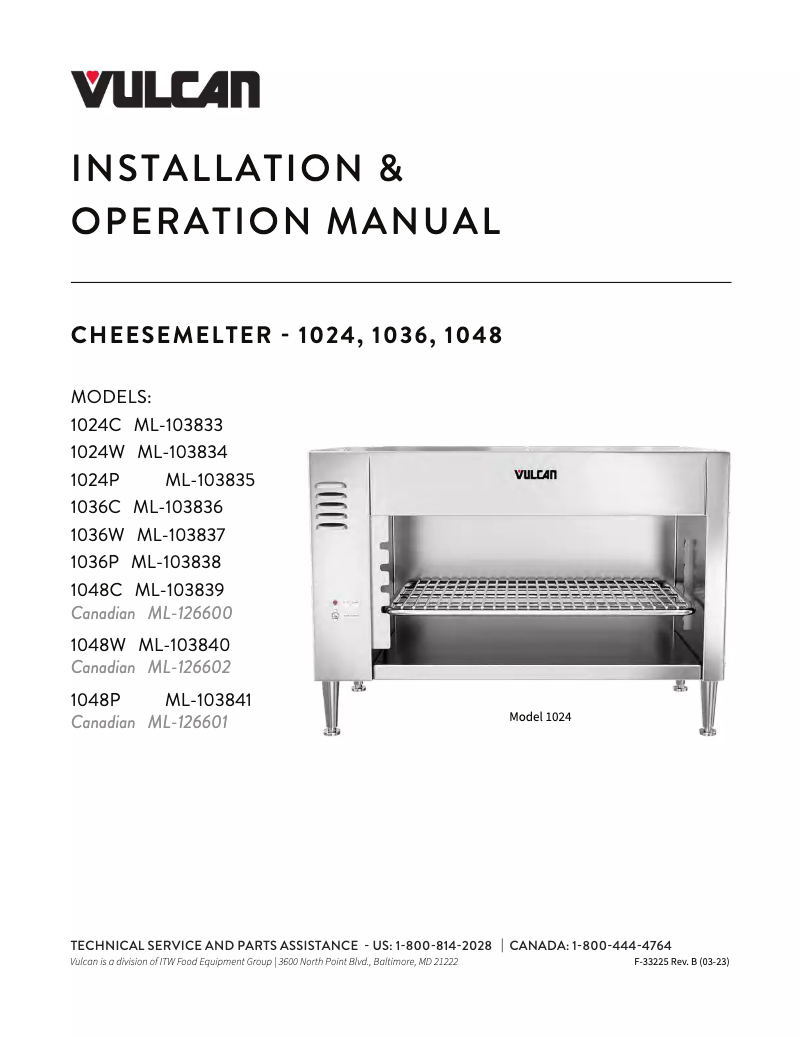 Página 1 del manual Manual de usuario Vulcan 1048W