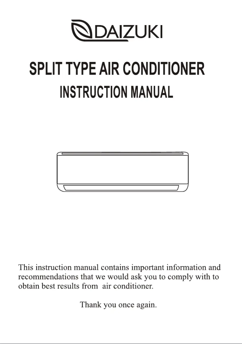 Page 1 de la notice Manuel utilisateur Daizuki DXTC09X416-20