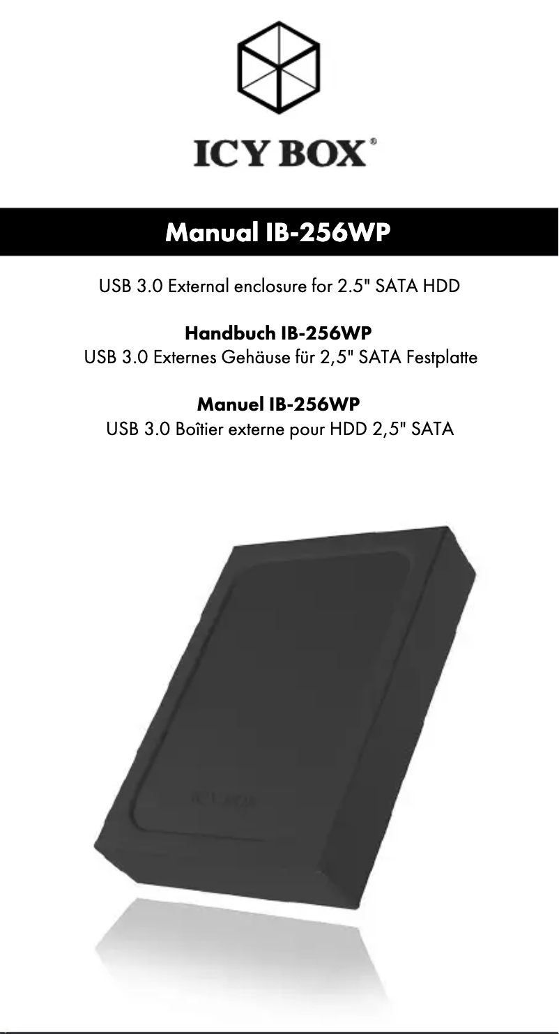 Page 1 de la notice Mode d'emploi Icy Box IB-256WP