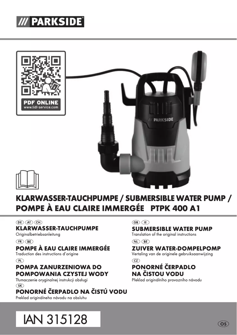 Image de la première page du manuel de l'appareil PTPK 400 A1