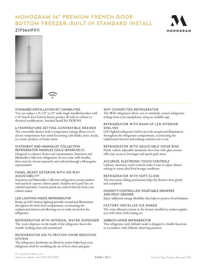 Image de la première page du manuel de l'appareil ZIP364IPVII