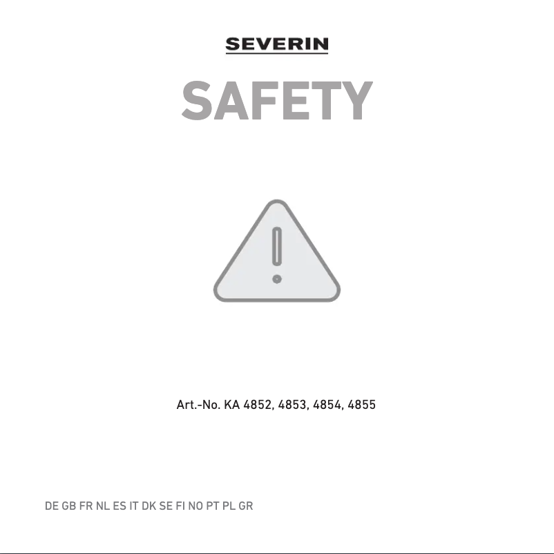 Page 1 de la notice Instructions / montage Severin KA 4852