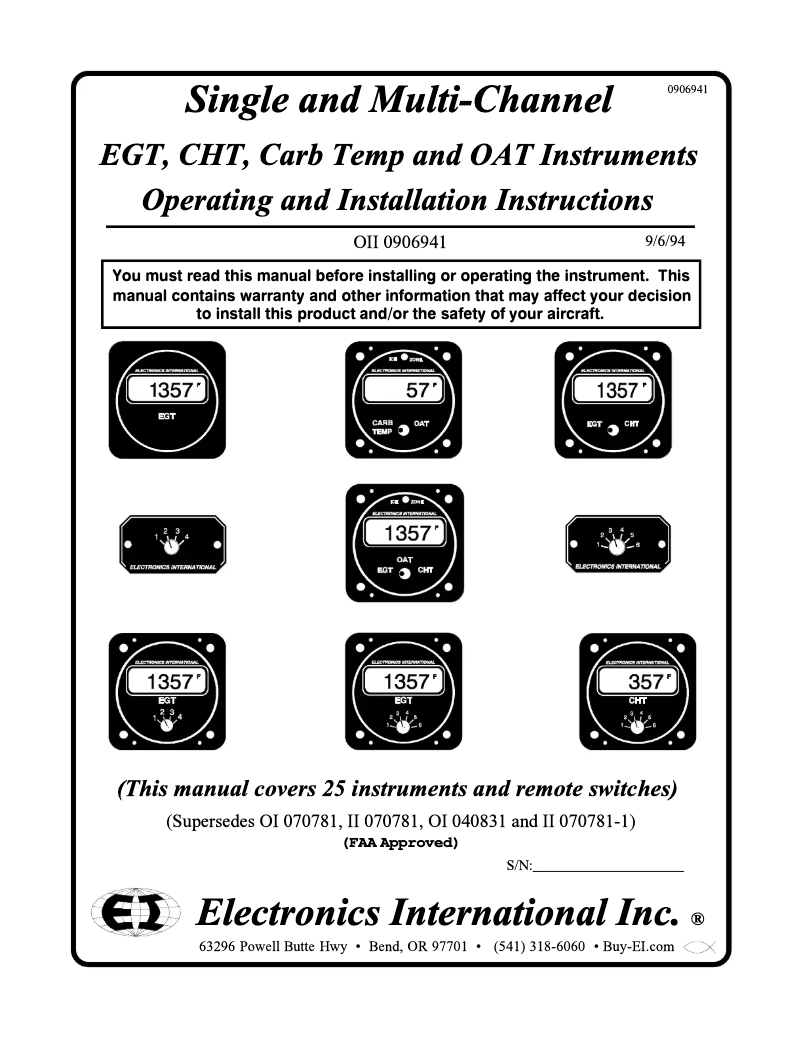 Página 1 del manual Manual de usuario Electronics International EAC-1
