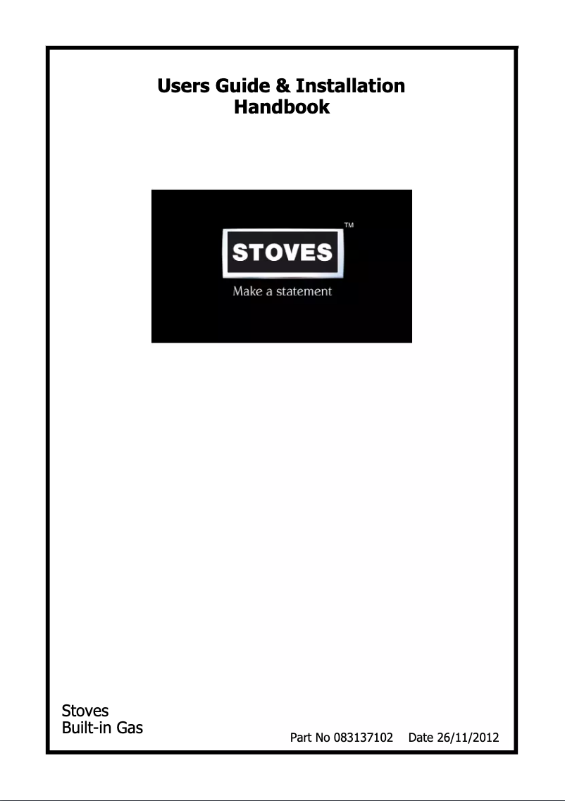 Page 1 de la notice Manuel utilisateur Stoves SGB900PS