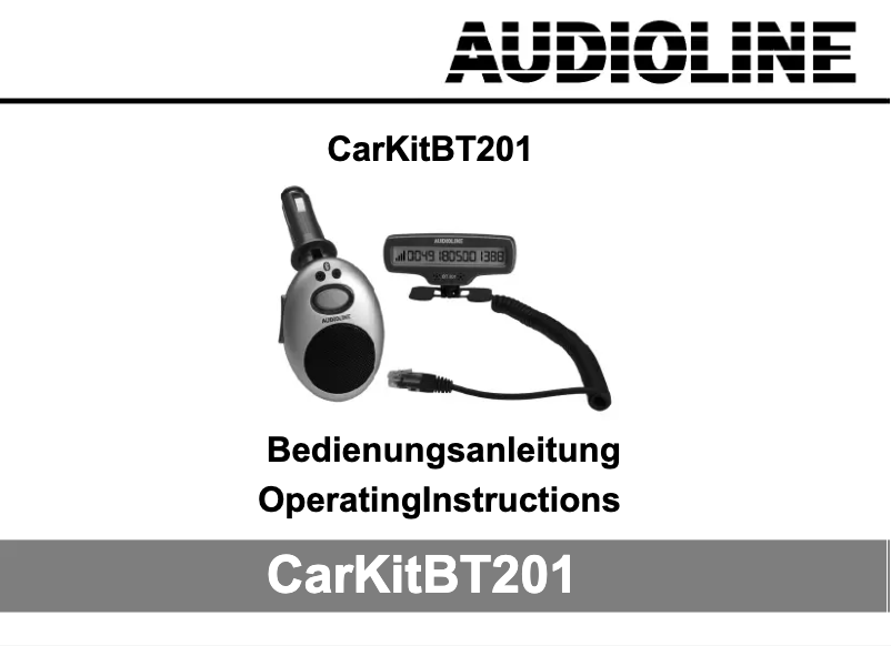Page n°1 - Manuel utilisateur Audioline Car Kit BT 201