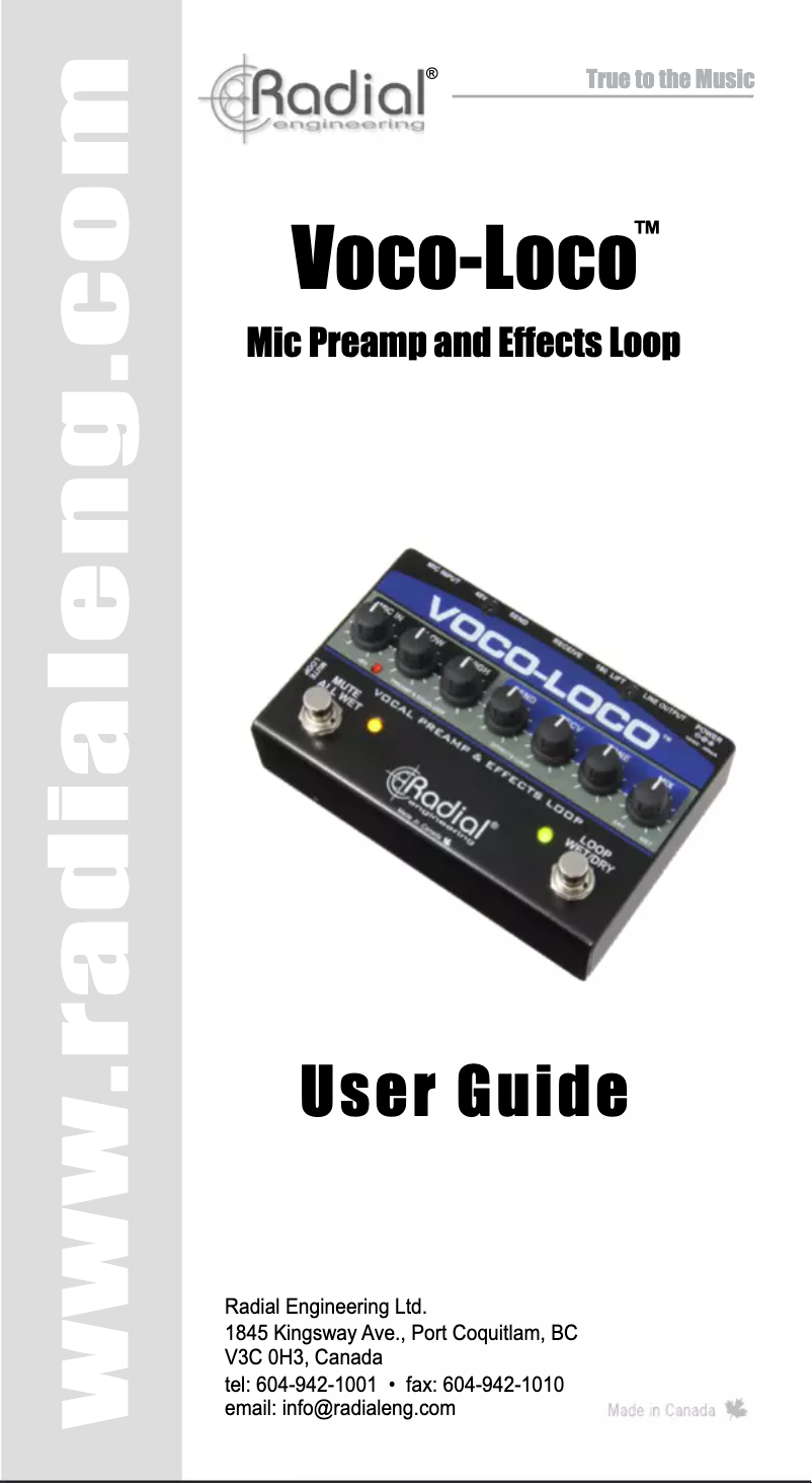 Image de la première page du manuel de l'appareil Voco-Loco