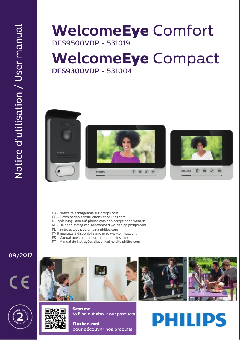 Page 1 de la notice Mode d'emploi Philips Welcomeeye Compact DES9300VDP