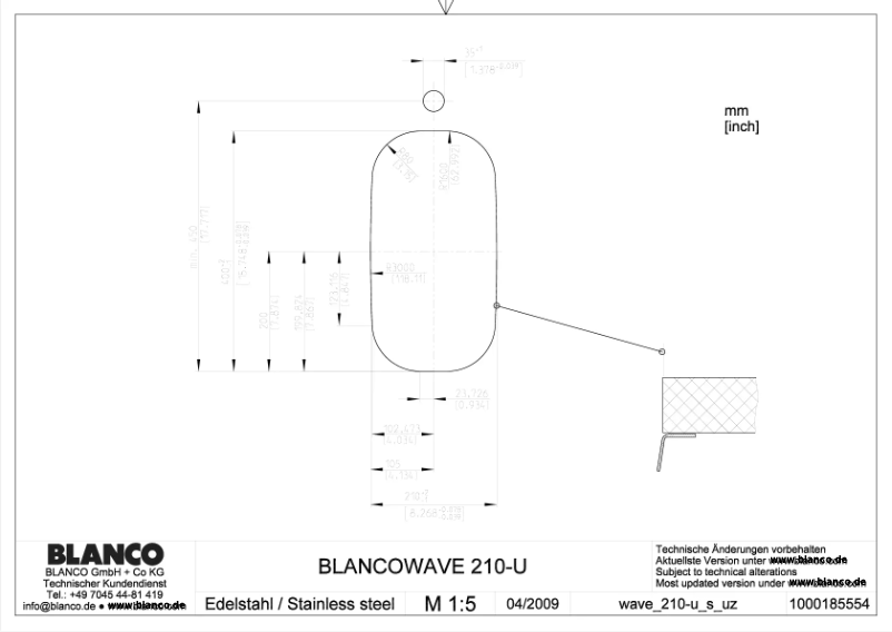 Page 1 de la notice Manuel utilisateur BLANCO WAVE 210-U