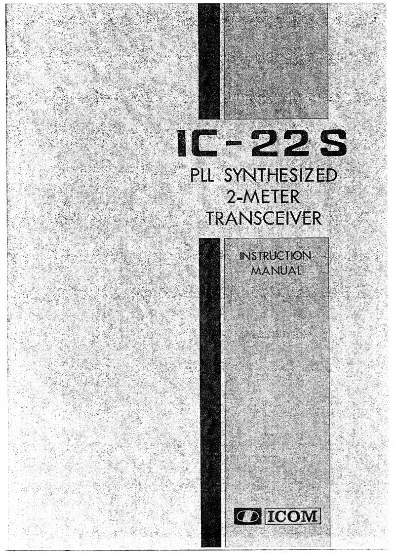 Page n°1 - Manuel utilisateur ICOM IC-22S