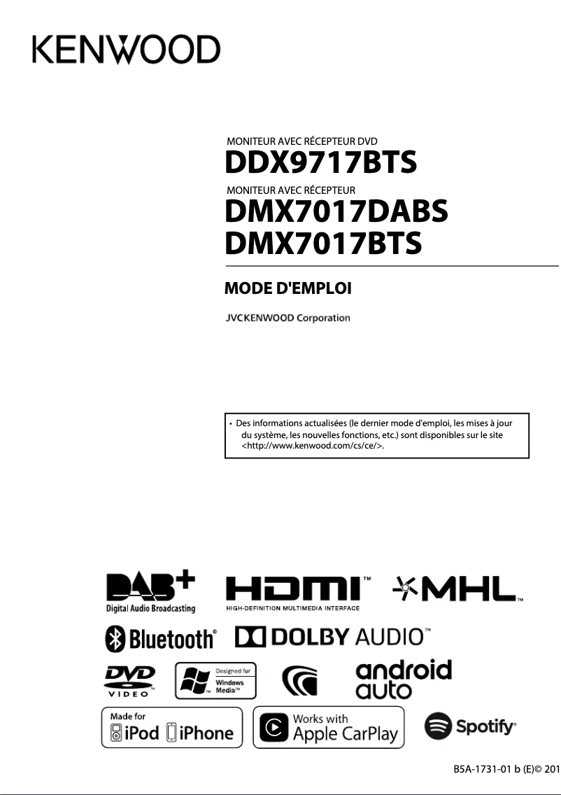 Page n°1 - Manuel utilisateur Kenwood DMX7017BTS