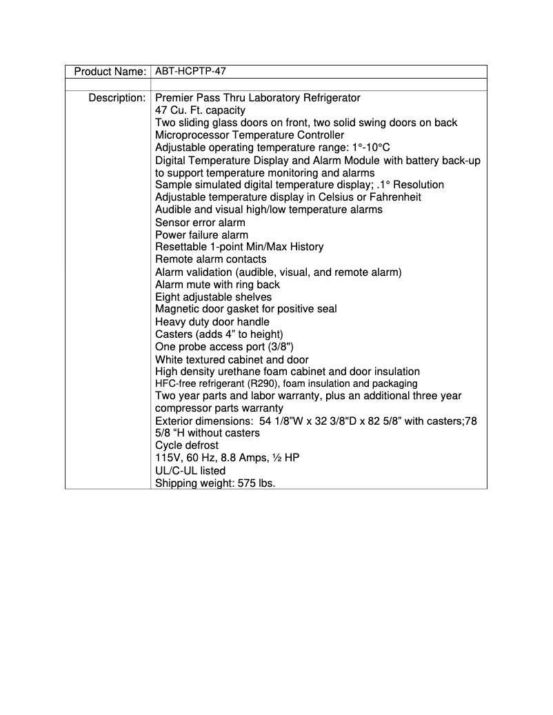 Page n°1 - Manuel utilisateur American BioTech Supply ABT-HCPTP-47