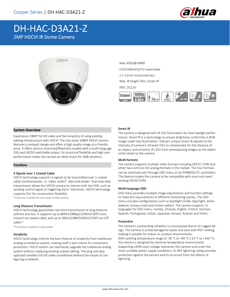 Image de la première page du manuel de l'appareil HAC-D3A21-Z