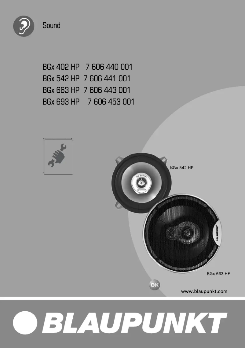 Page 1 de la notice Manuel utilisateur Blaupunkt BGx 693 HP