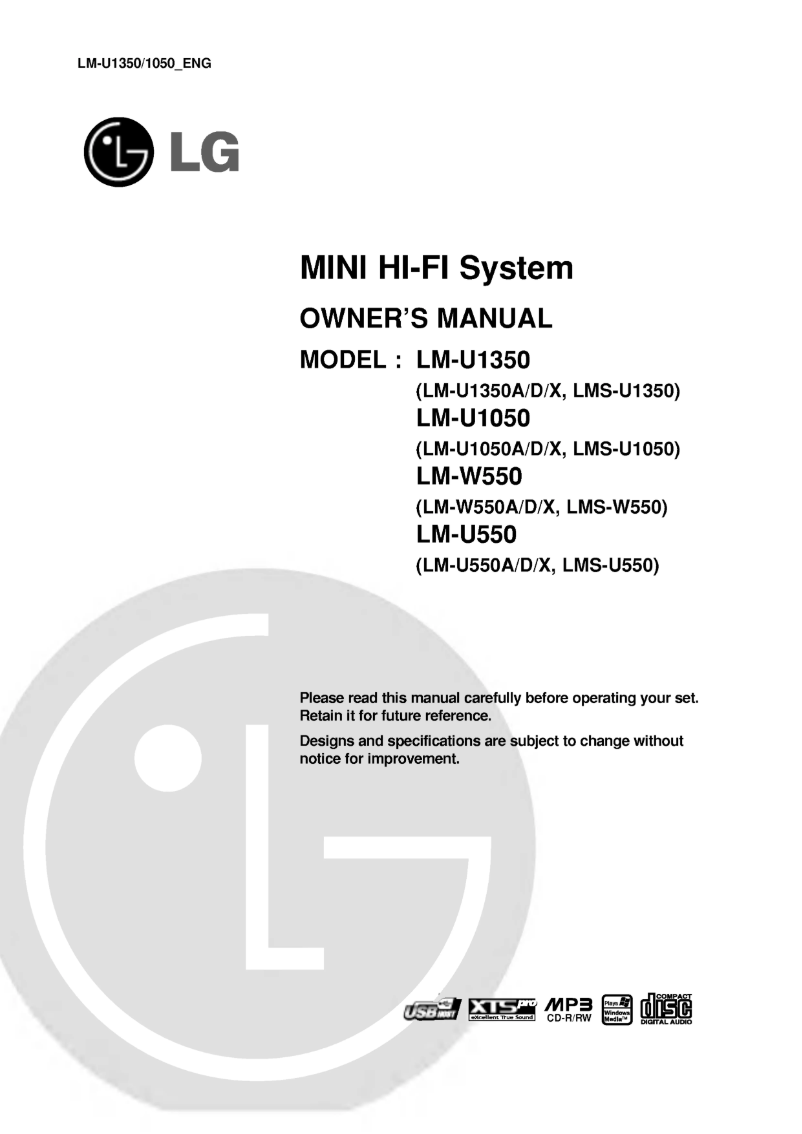 Page 1 de la notice Manuel utilisateur LG LM-U550D