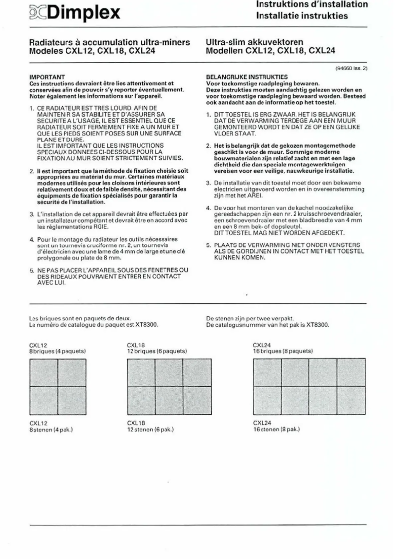 Page n°1 - Manuel utilisateur Dimplex CXLS12N