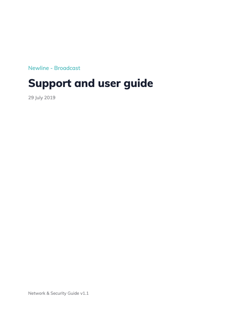 Page n°1 - Manuel utilisateur Newline Broadcast