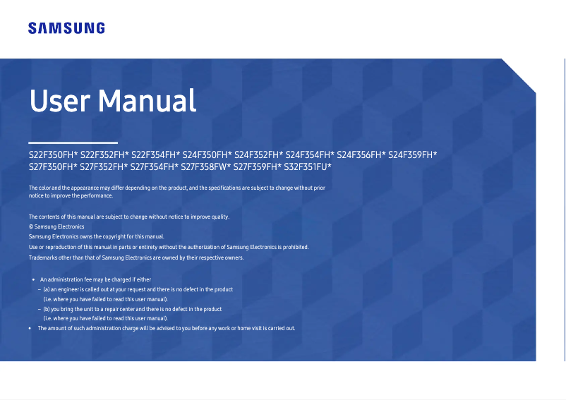 Page n°1 - Manuel utilisateur Samsung SF350