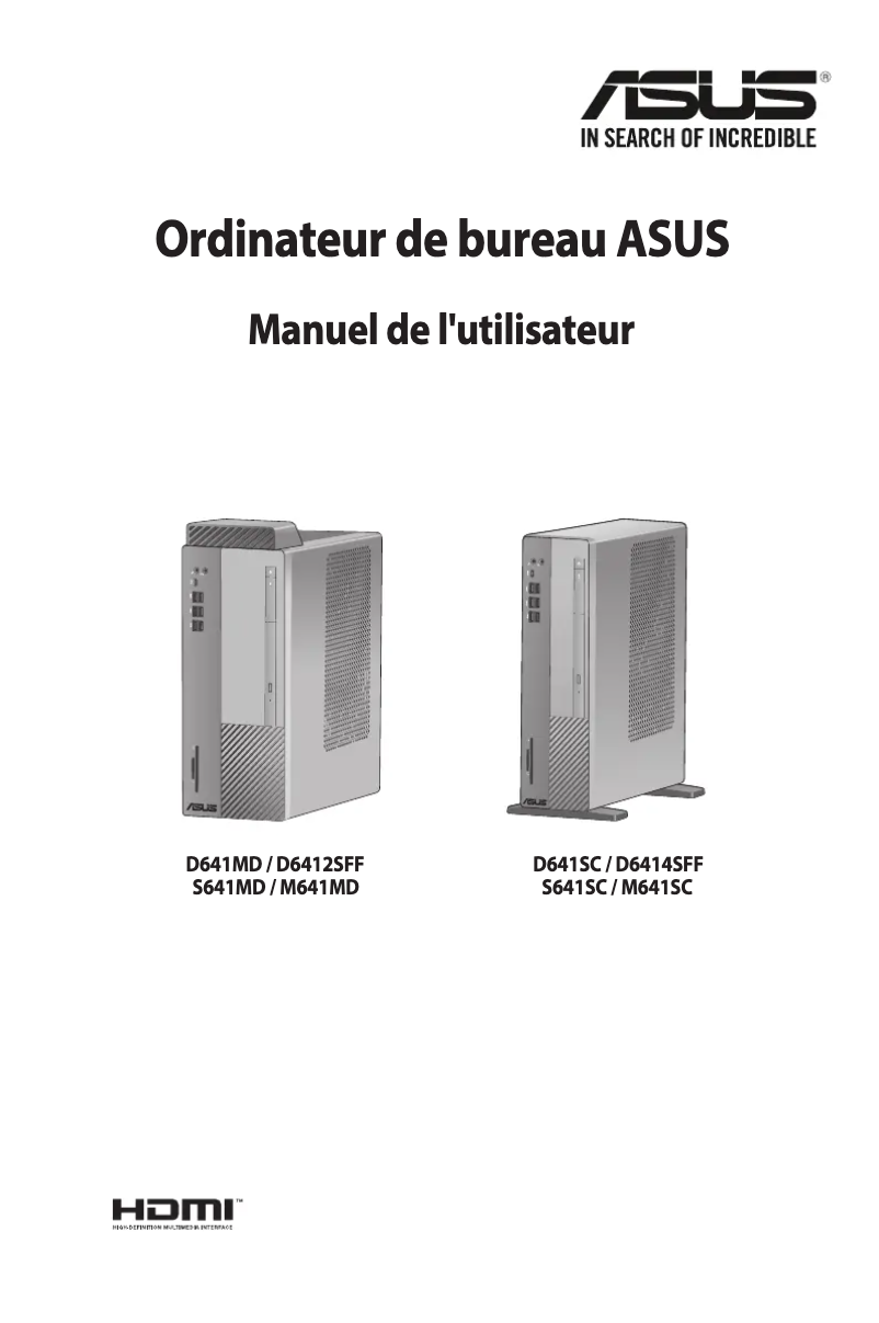 Page n°1 - Manuel utilisateur Asus Pro D641MD