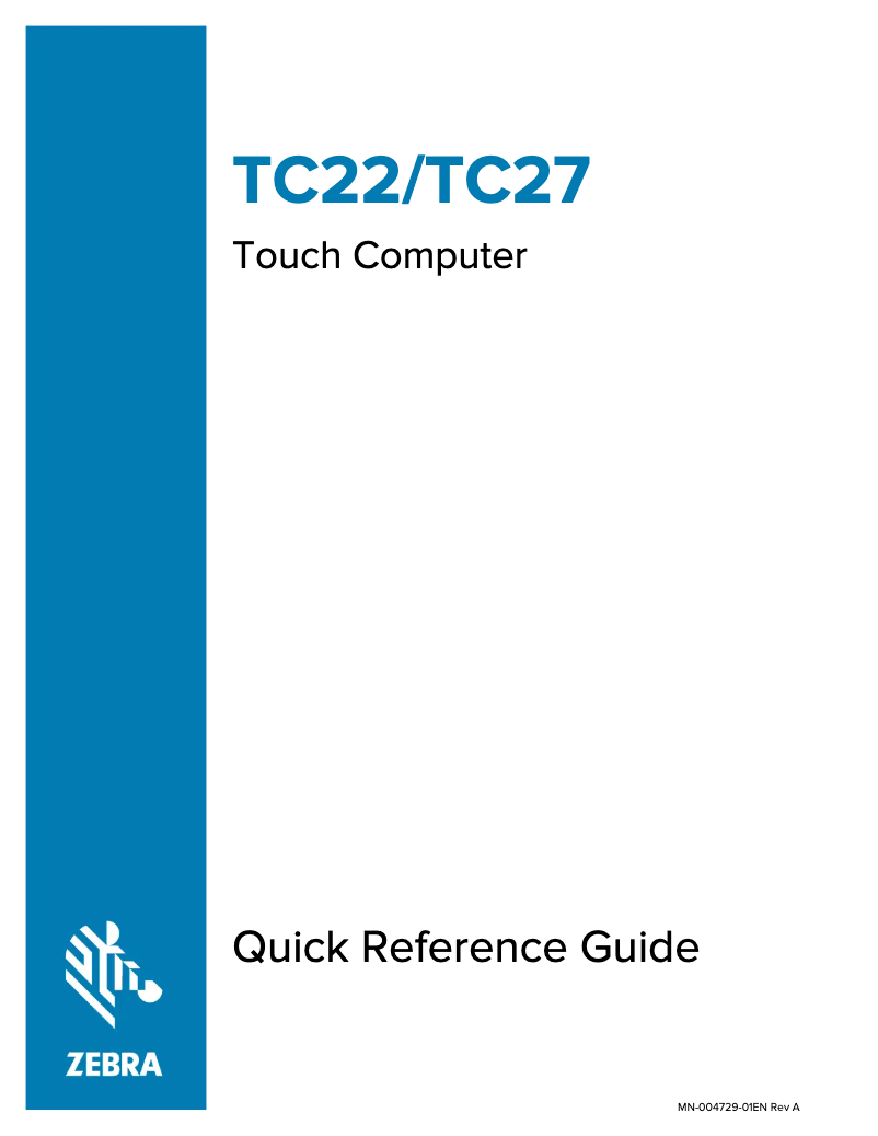 Page n°1 - Guide de démarrage rapide Zebra TC22