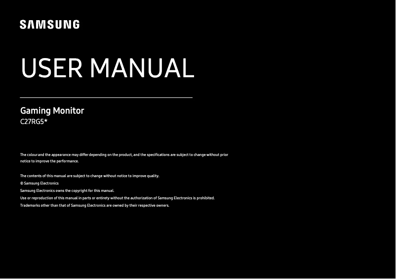 Page n°1 - Manuel utilisateur Samsung C27RG50FQC