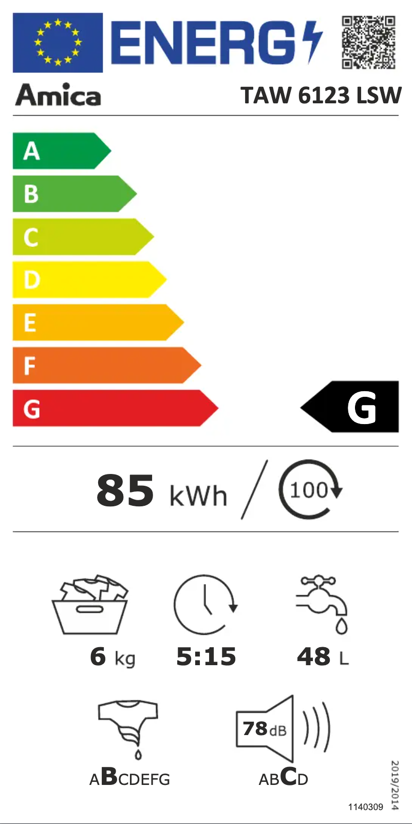 Página 1 del manual Manual de usuario Amica TAW6123LSW