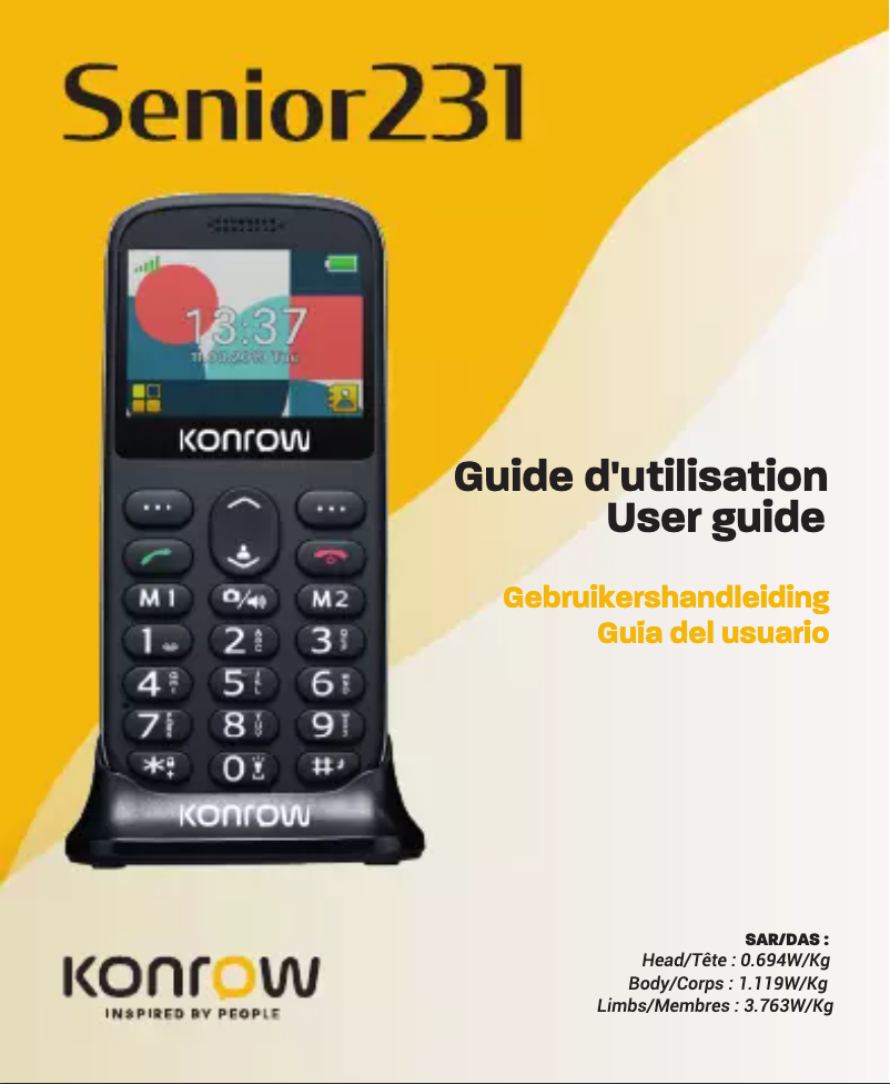 Page n°1 - Manuel utilisateur Konrow Senior 231