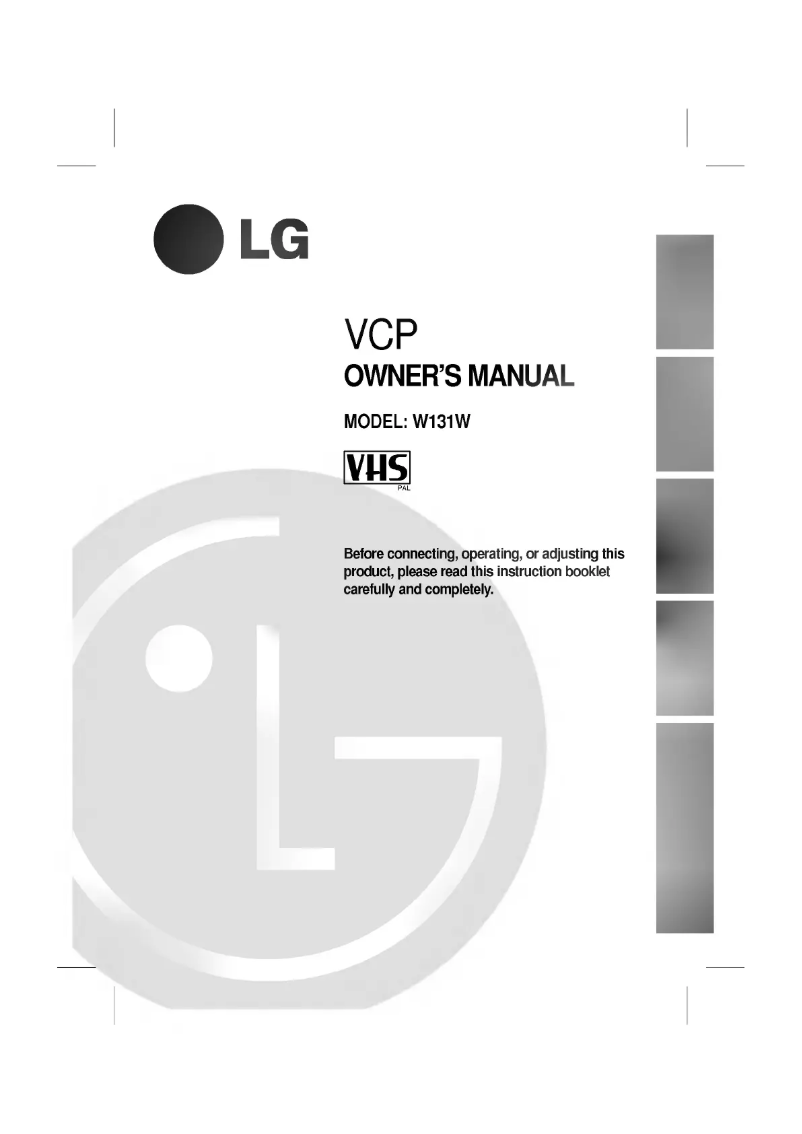 Page n°1 - Manuel utilisateur LG W131W