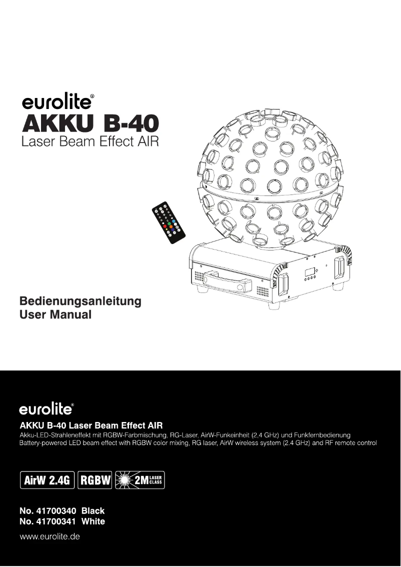 Imagen de la primera página del manual del dispositivo LED B-40